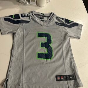 Nike Kids Gray and Green Seahawks Jersey